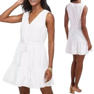 Vineyard Vines Harbor Seersucker Drawstring Mini Dress Women Size XS Coastal EUC